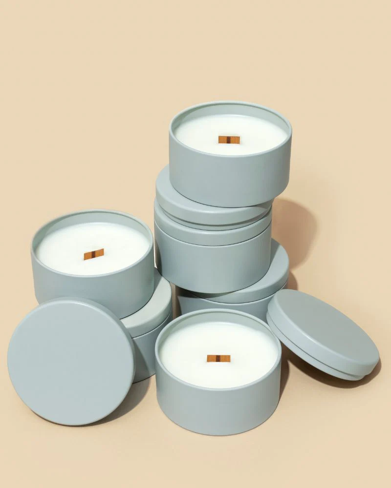 starter candle making kit - 5oz metal tin & lid - Image 2
