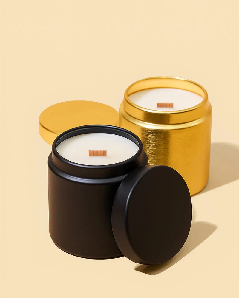 starter candle making kit - 9oz metal tin & lid - Image 2